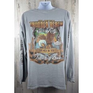 Thunder Beach 2015 Motorcycle Biker Rally Bald Eagle T-Shirt XL (24”x30”)
